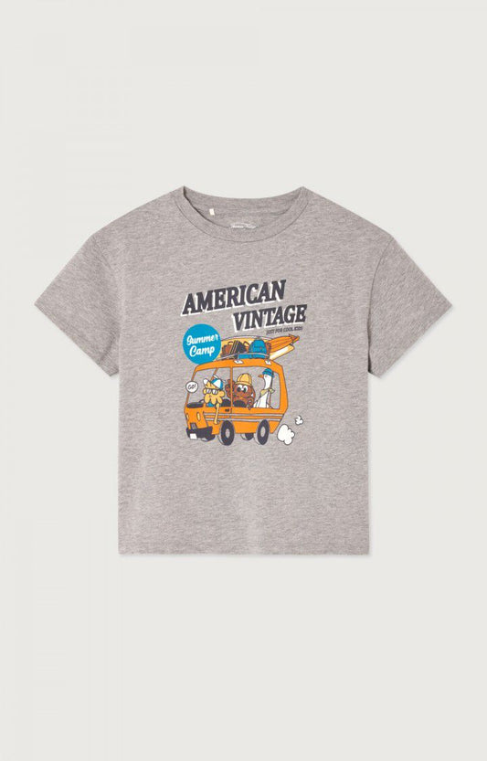 KINDER T-SHIRT FIZVALLEY GRIJS GEVLEKT | AMERICAN VINTAGE