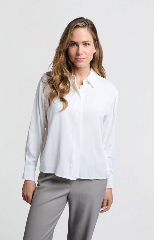 GEKROPTE BLOUSE OFF WHITE | YAYA