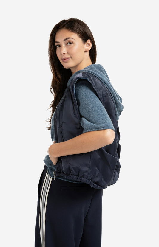 OMKEERBARE GEWATTEERDE BODYWARMER BLUE | YAYA