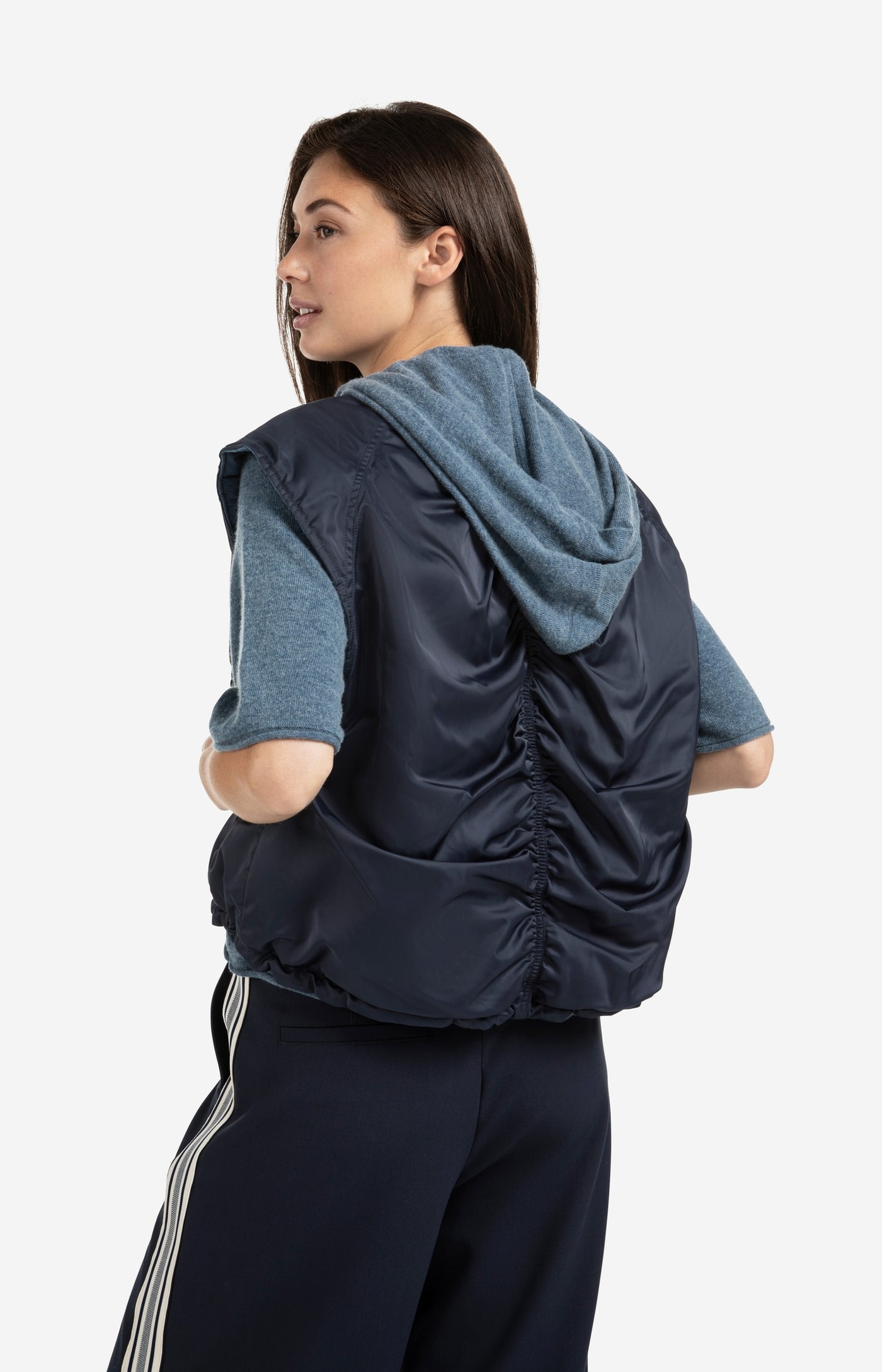 OMKEERBARE GEWATTEERDE BODYWARMER BLUE | YAYA