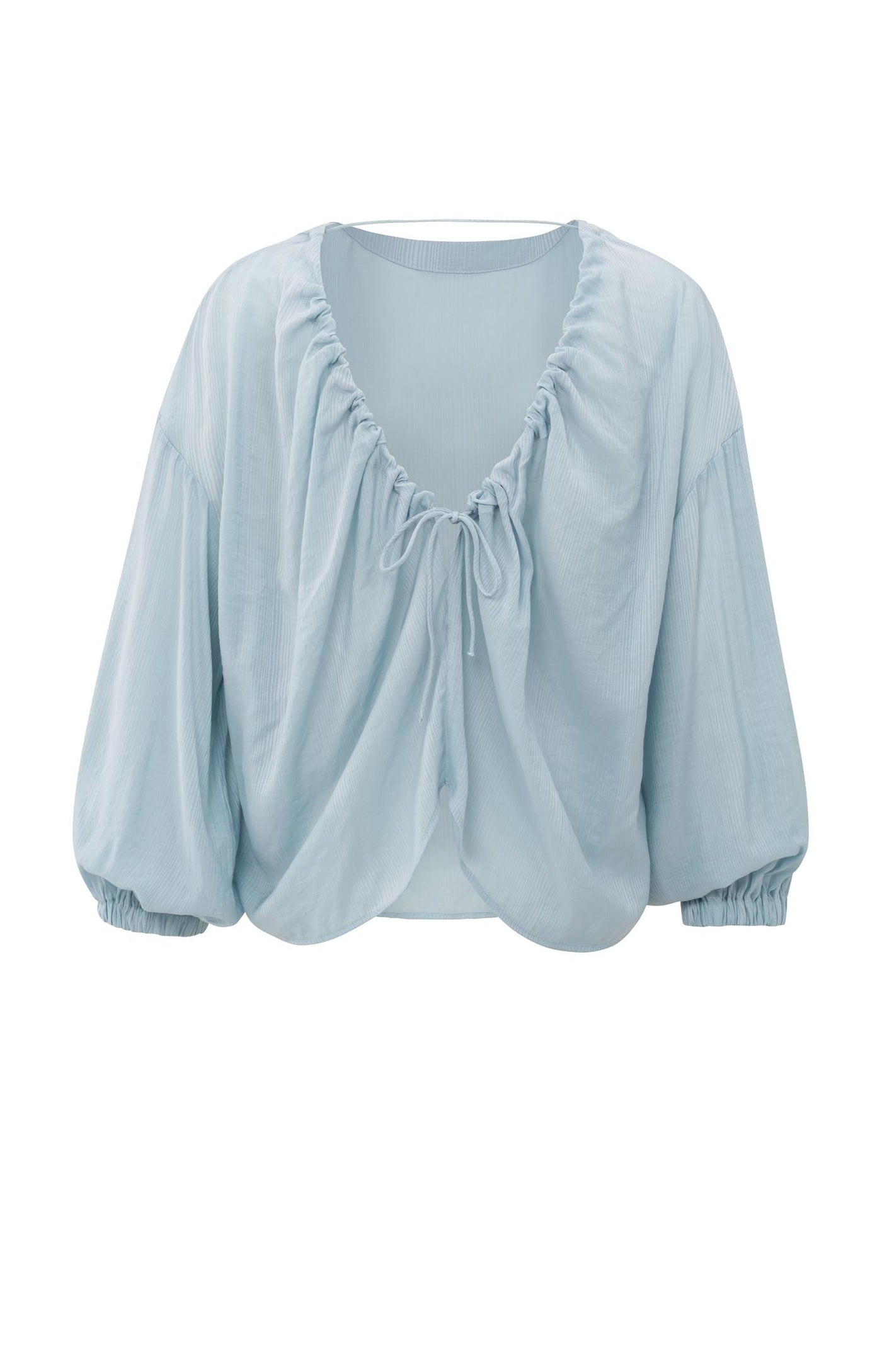 LUCHTIGE TOP MET CRINKLE STOF EN OPEN RUG | YAYA